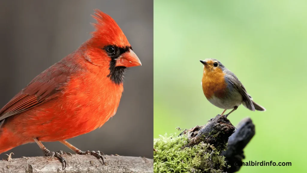 what's the difference between a cardinal and a red robin 